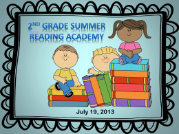 Summer Academy July 19, 2013 training revised