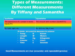 Types of Measurements
