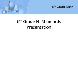 6th Grade NJ Standards Presentation
