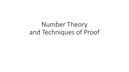 Feb 14 LECTURE FOR 250, NUMBER THEORY