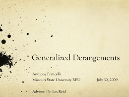 Generalized Derangements - Missouri State University