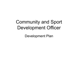 Community and Sport Development Officer