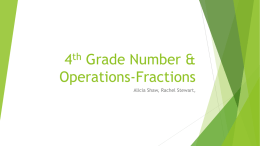 Fractions- Grade 4 - Nevada Mathematics Project