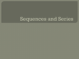 Sequences and Series - wastudentscience.org