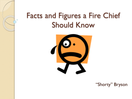 Facts and Figures a Fire Chief Should Know
