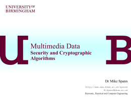 Lecture 6. Cryptography - Department of Electronic, Electrical and