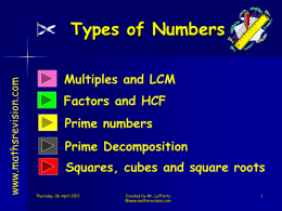 Types of Numbers - Mathsrevision.com