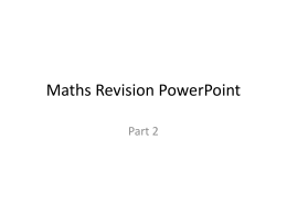 Maths Revision PowerPoint