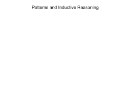 Patterns and Inductive Reasoningx
