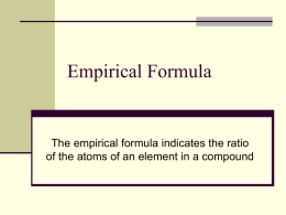 Empirical Formula - Salem Community Schools