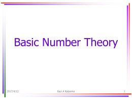 Lecture 9: Basic Number Theory