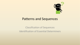 Sequences and Functions