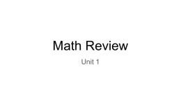 Unit 1 Math Reviewx - Glen Rock Public Schools