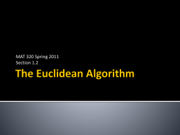 Using the Euclidean Algorithm