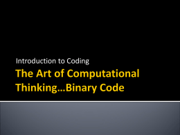 Chapter 17: Binary Codes