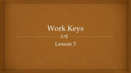 Work Keys - Adult Education