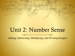 Unit 2: Number Sense