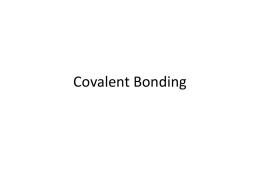 Covalent Bonding - Wappingers Central School District