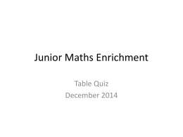 Junior Maths Enrichment