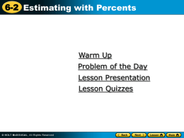 Lesson 2-Estimating With Percents
