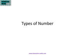 Types of Number - Interactive Maths