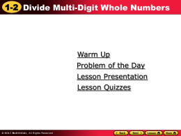Divide Multi Digit Whole Numbers