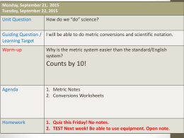 Metric Conversion and Scientific Notation
