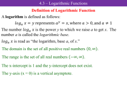 Definition of Logarithmic Function