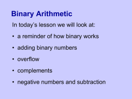 Binary arithmetic - Computing and ICT in a Nutshell