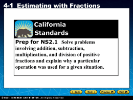 4.1 Estimating with Fractions