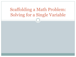 Scaffolding a Math Problem