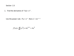 2.3 Some Differentiation Formulas
