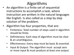 Algorithms - technolic
