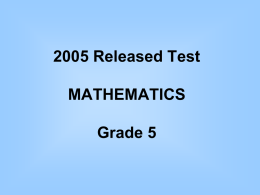2005 Math 5 Released Test
