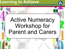 Active numeracy parent presentation 2013