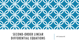 Second-Order Linear Differential Equations