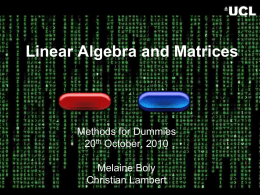 Linear Algebra and Matrices