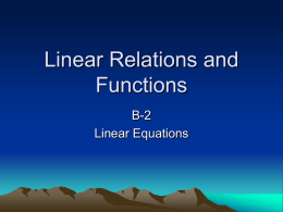 B-2 Linear Equationsx