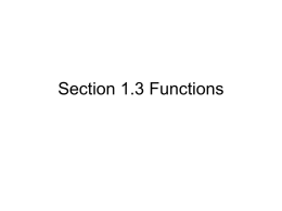 Section 1.3 Functions