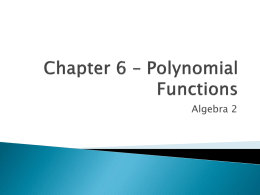 A2 Ch 6 Polynomials Notesx