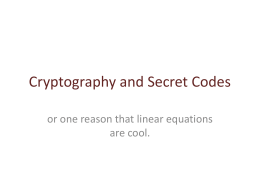 Cryptography and Secret Codes