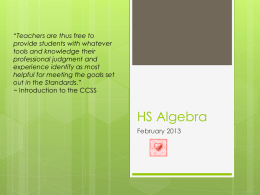 Effective Teaching Algebra Feb 2013