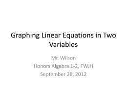 Graphing Linear Equations in Two Variables