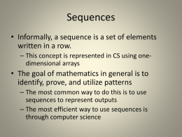 Sequences and Series Overview (from Terrel Smith`s class, MS