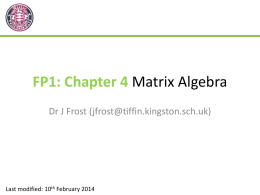 FP1 - Chapter 4 - Matrix Algebra