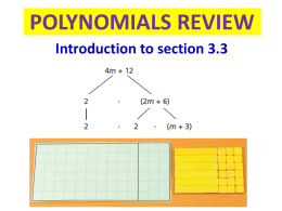 3.3 Common Factors of a Polynomial