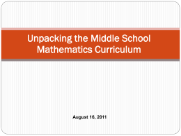 Unpacking the Middle School Curriculum Presentation (ppt)