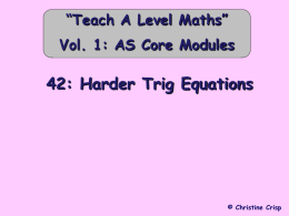 42 Harder Trig Equations