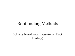 Solving non-linear equations