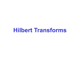 Hilbert Transforms